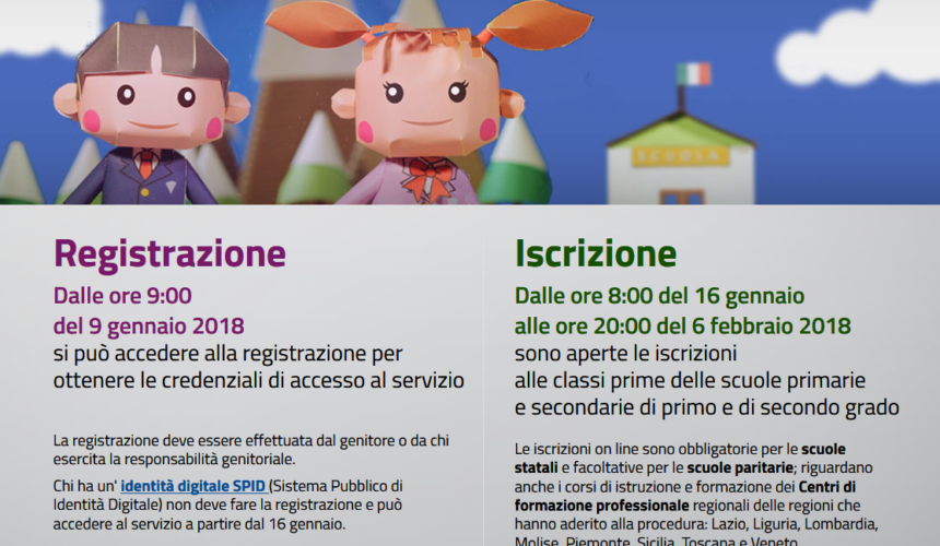 Informazioni per ISCRIZIONI ONLINE alunni delle future classi prime a.s. 2018/2019